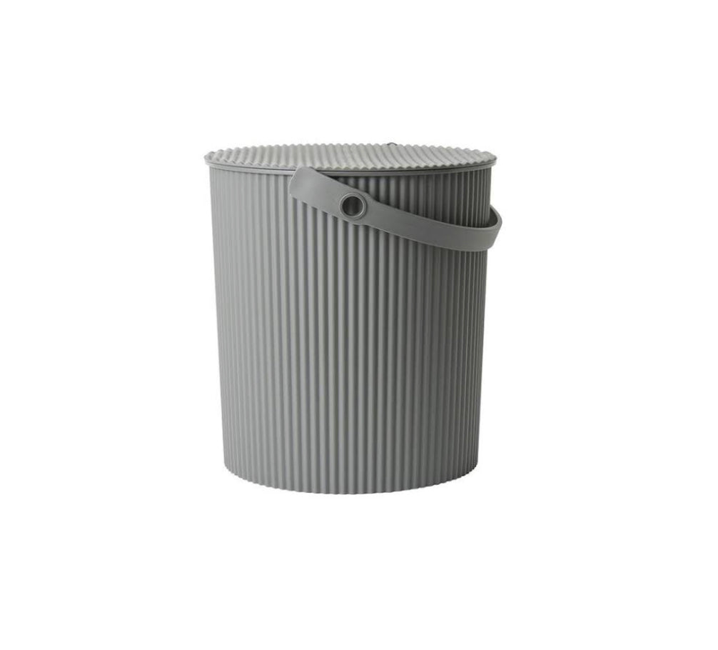 Hachiman Small Grey Yellow Lidded Storage Bucket - Trouva